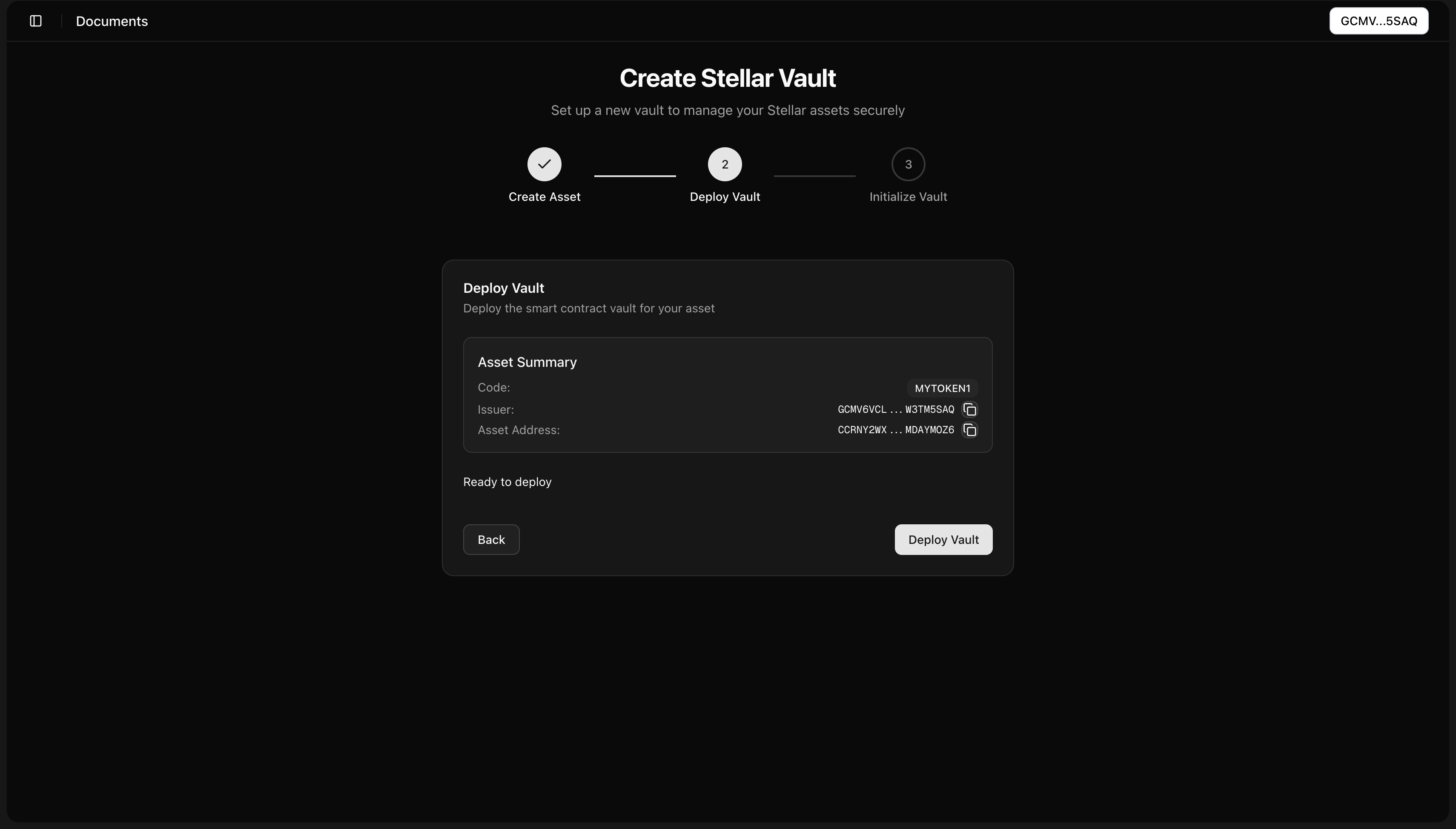 Deploy Vault