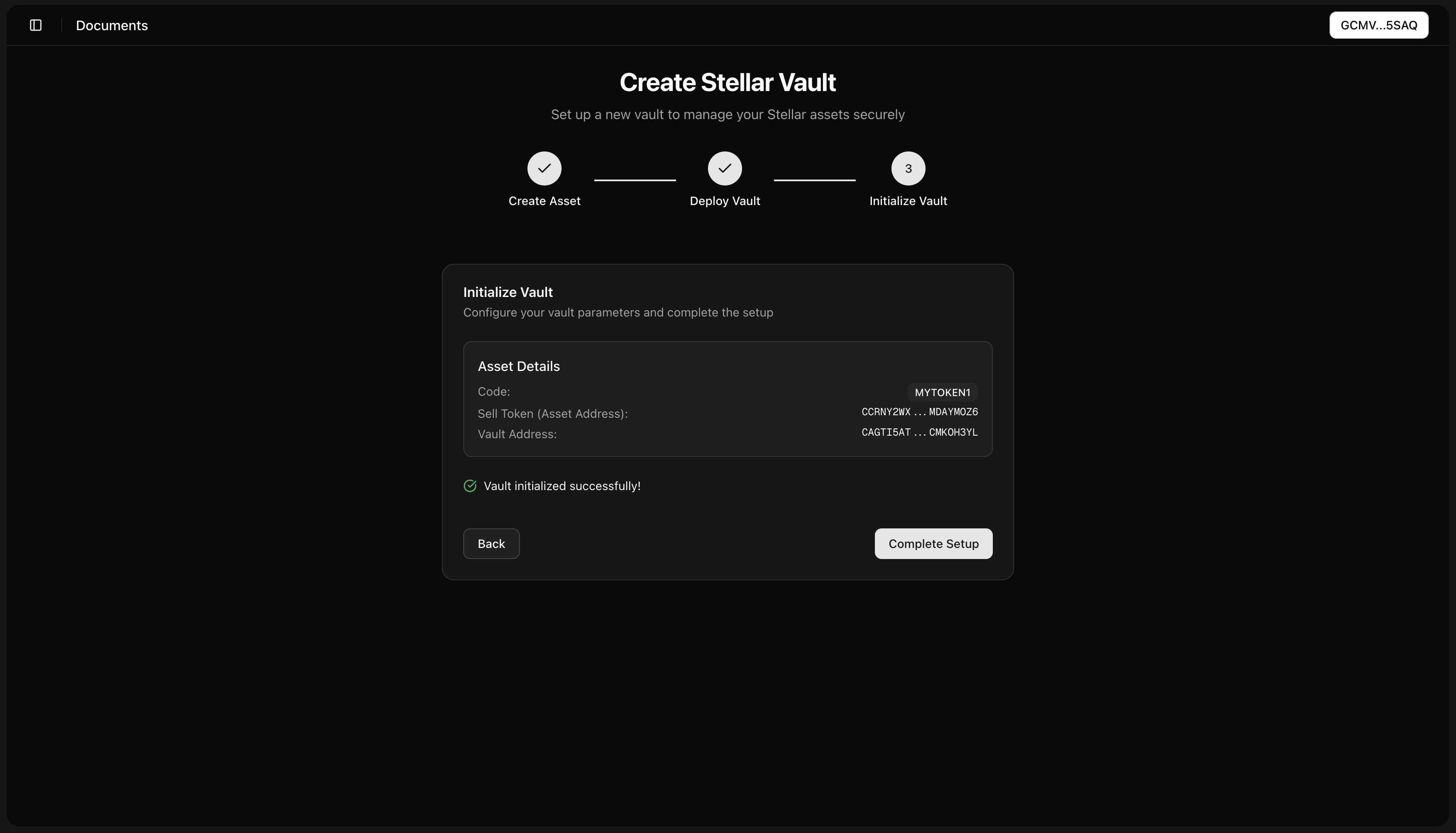 Initialize Vault