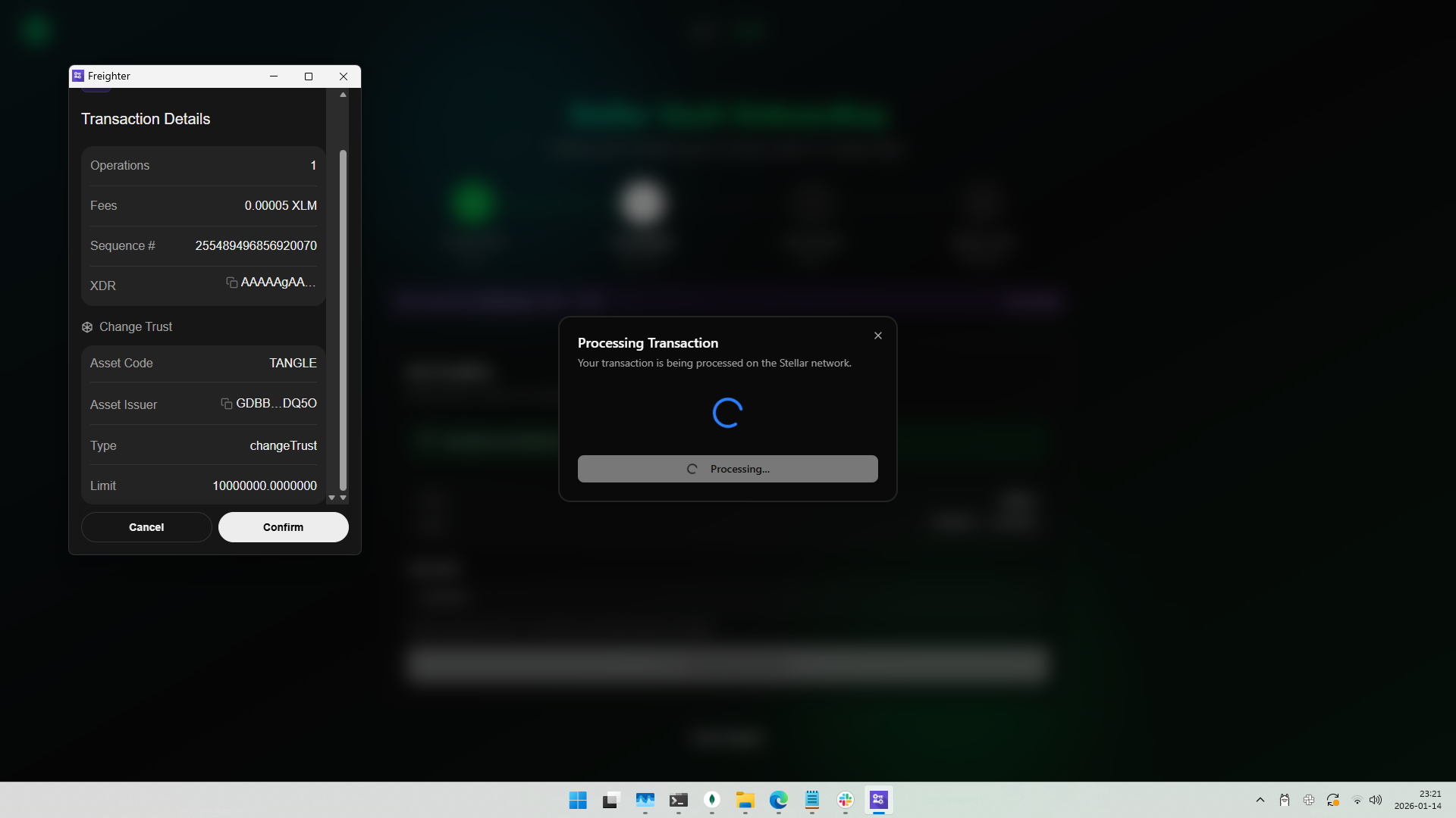Confirm Trustline Transaction