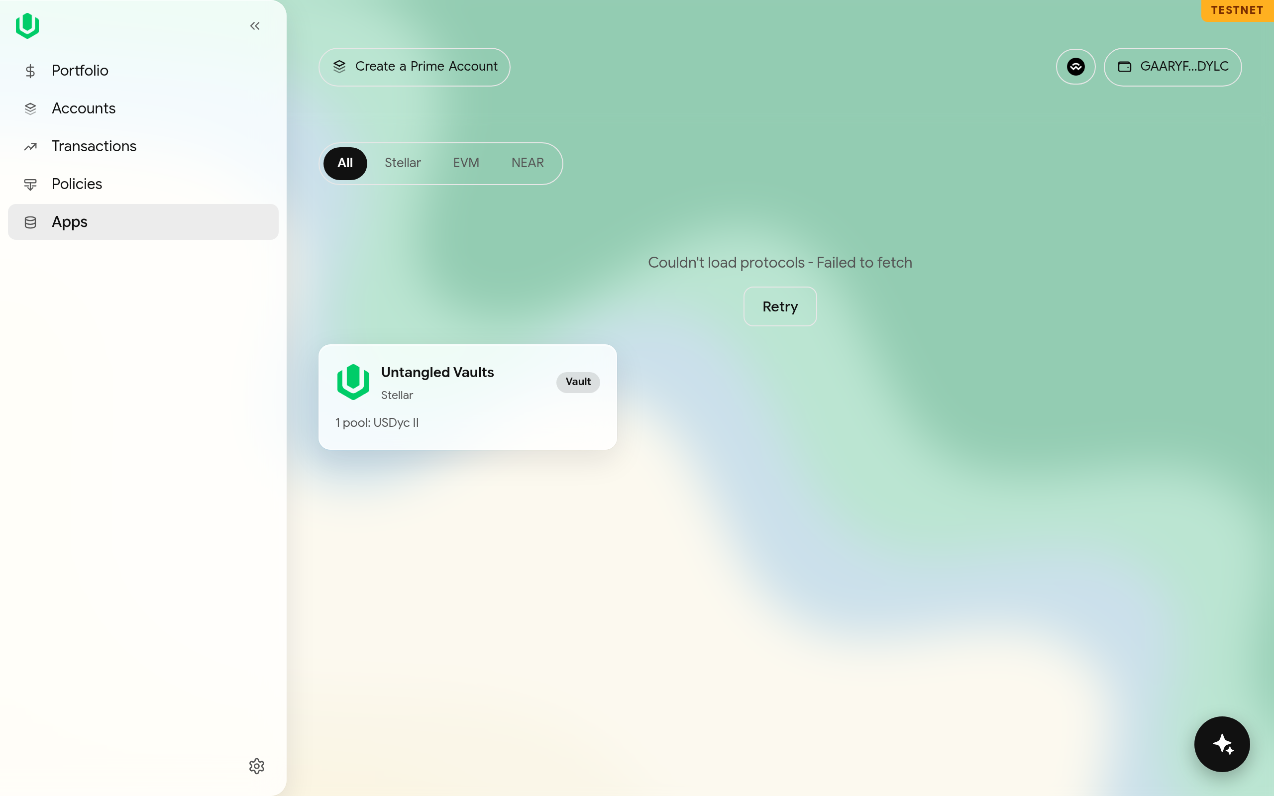 The Apps page