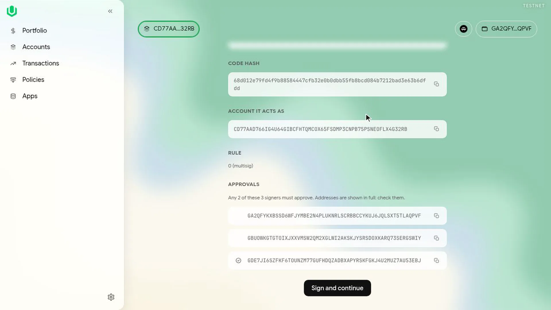 The co-sign page