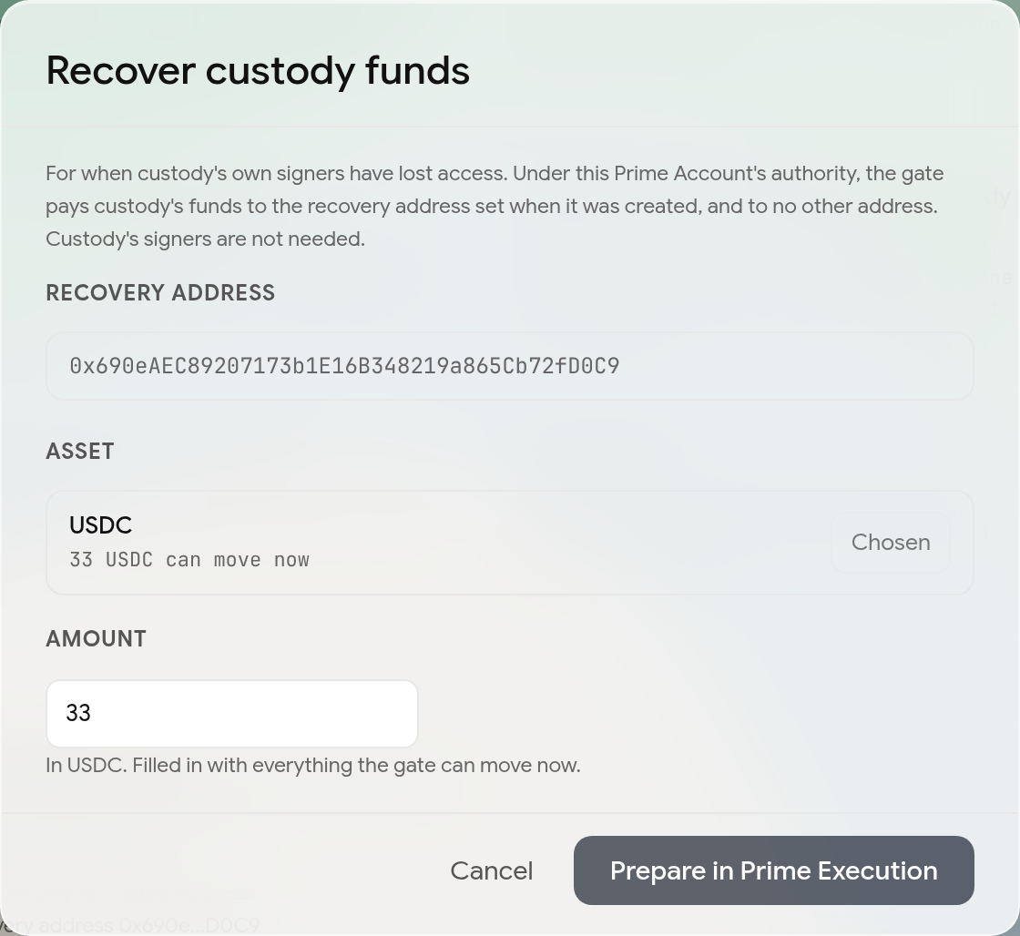 Recover custody funds