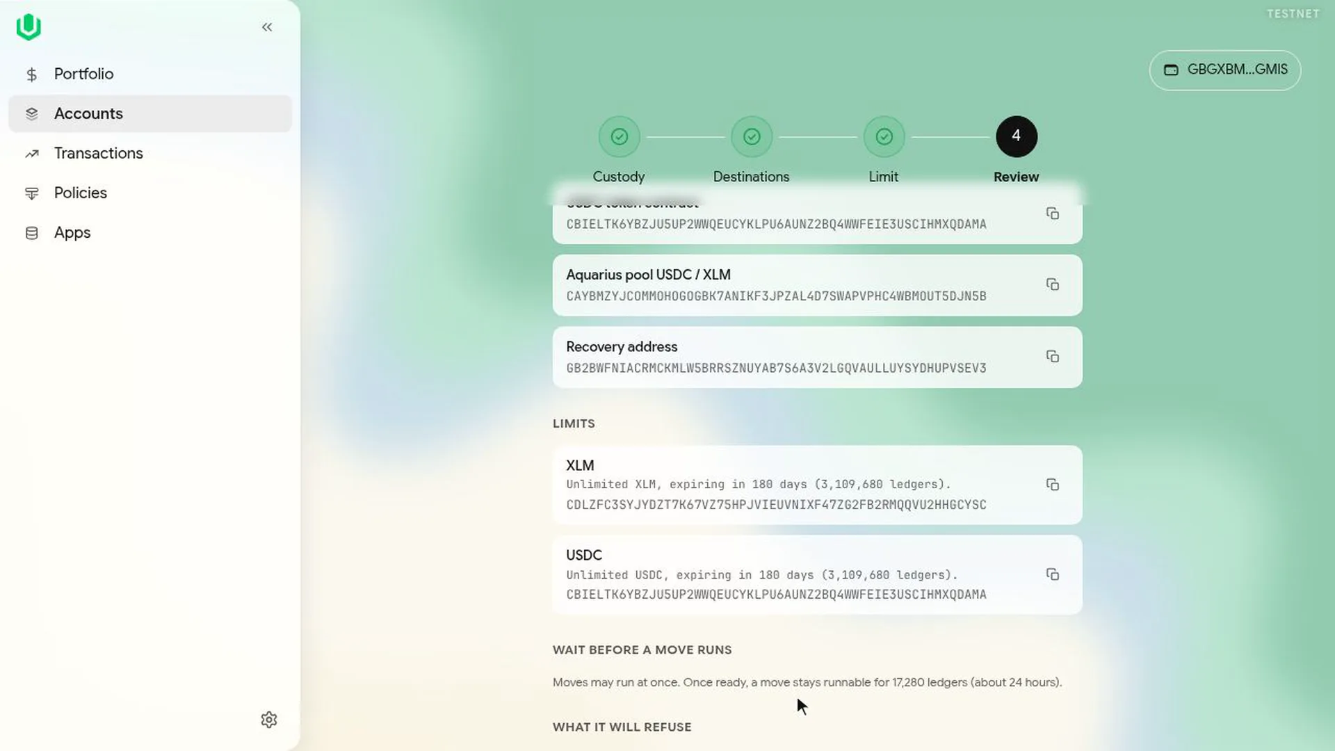The Review step