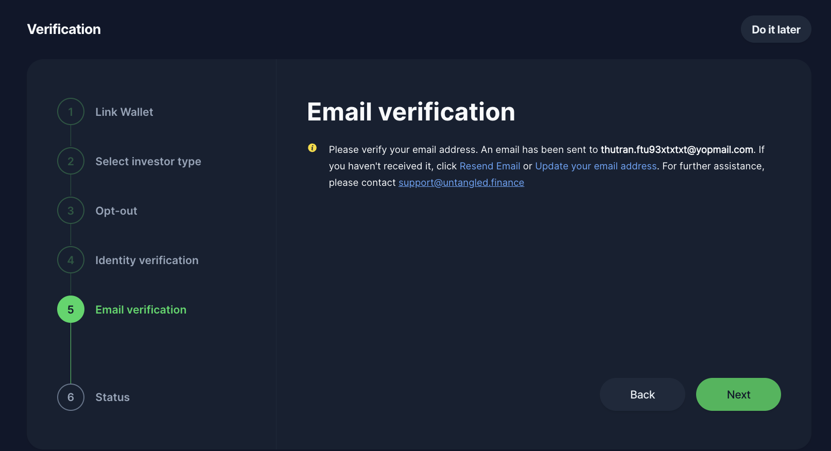 Email verification