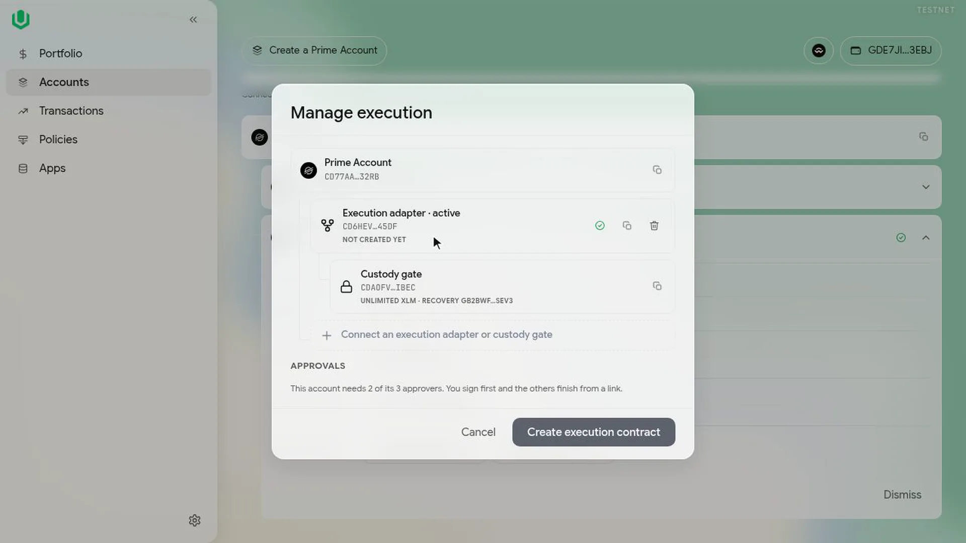 Manage execution before the contract exists