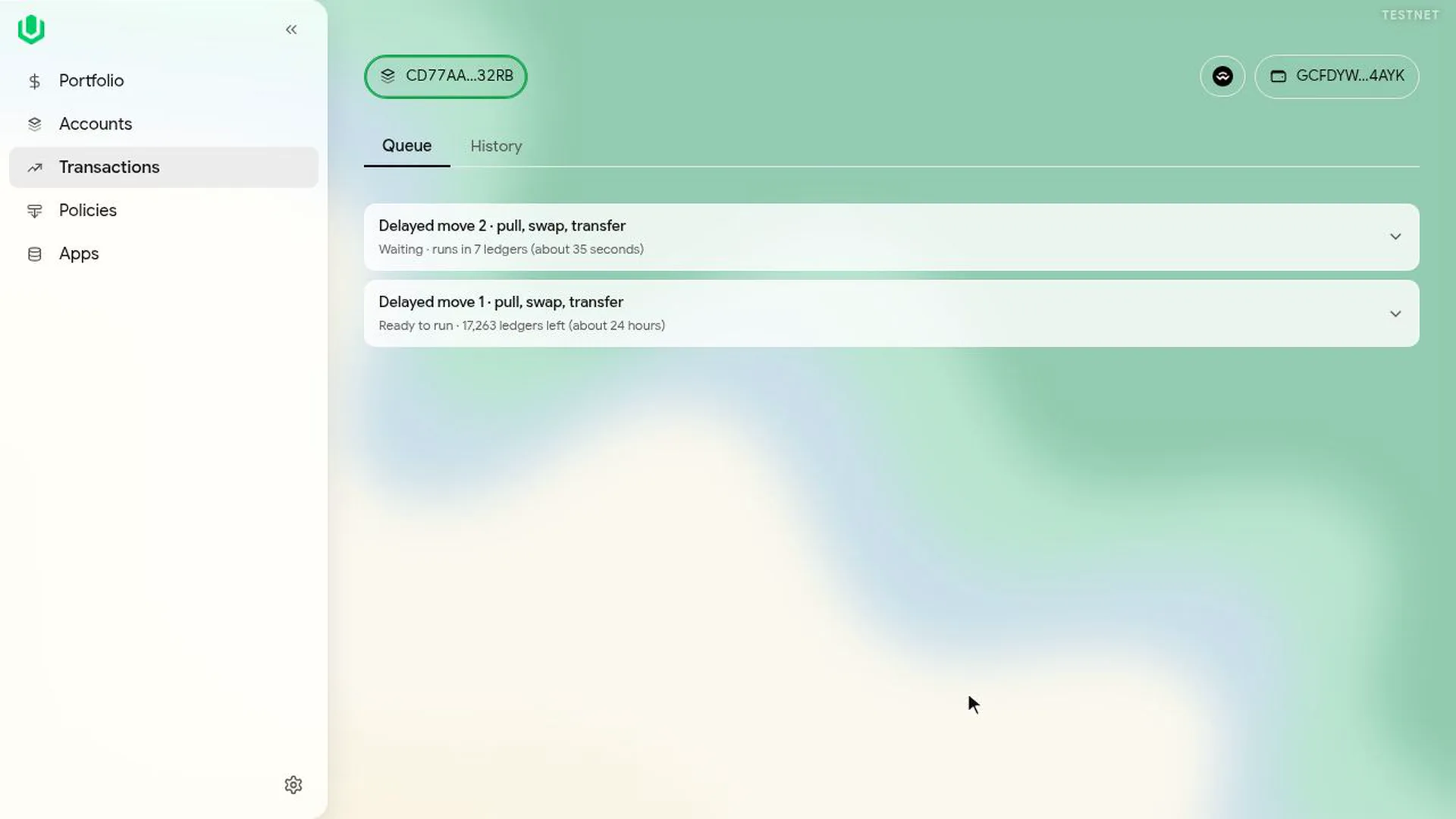 Two stored moves in the Queue