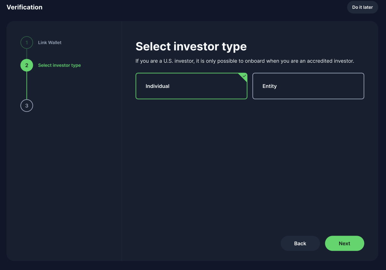 Select investor type